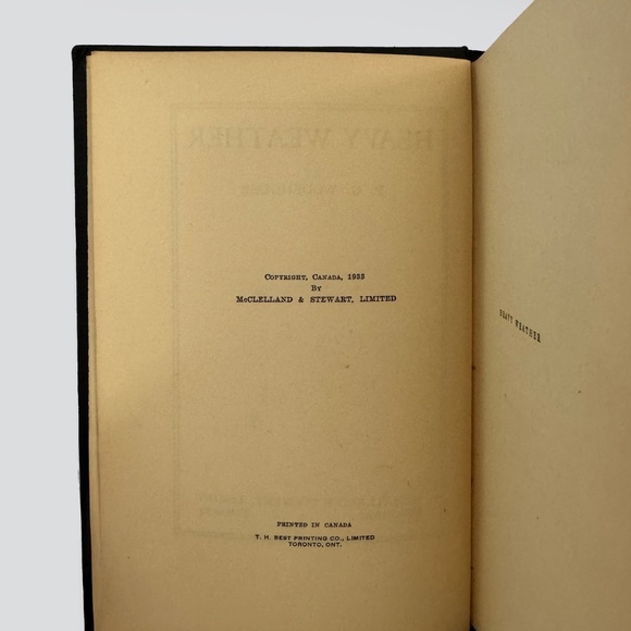 Heavy Weather by P. G. Wodehouse first Canadian edition 1933 - Picture 6 of 7